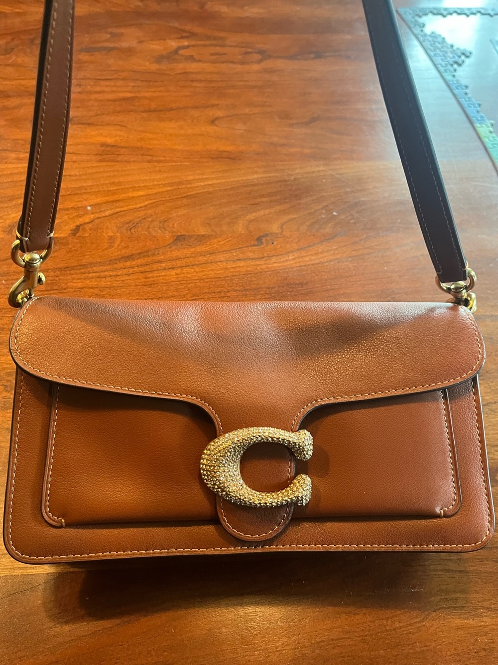Coach Tabby 26 in pecan with Crystal 'C' Clasp